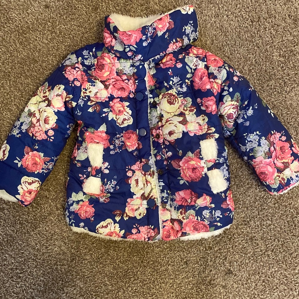 Floral light Puffer coat